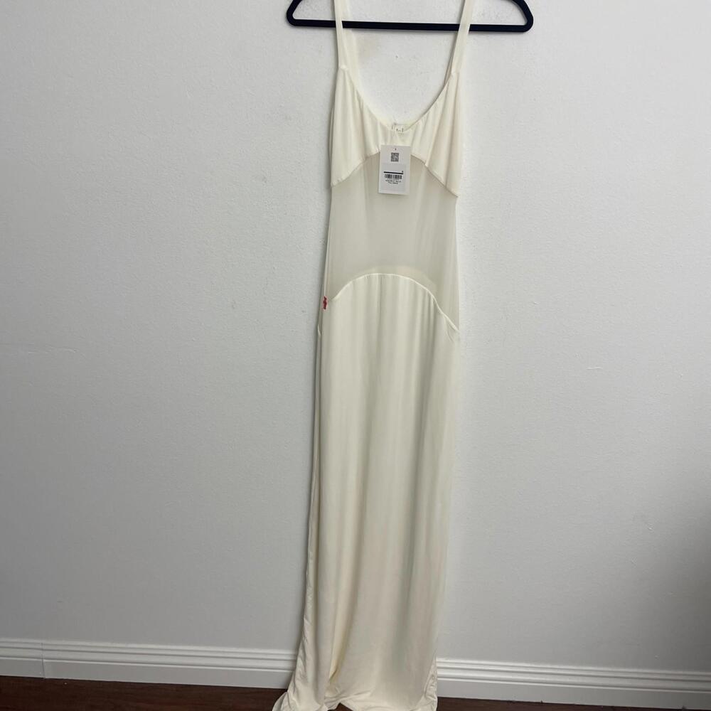 NWT Helsa Sheer Knit Curve Maxi Dress Vanilla  $498 msrp size M - Picture 5 of 11